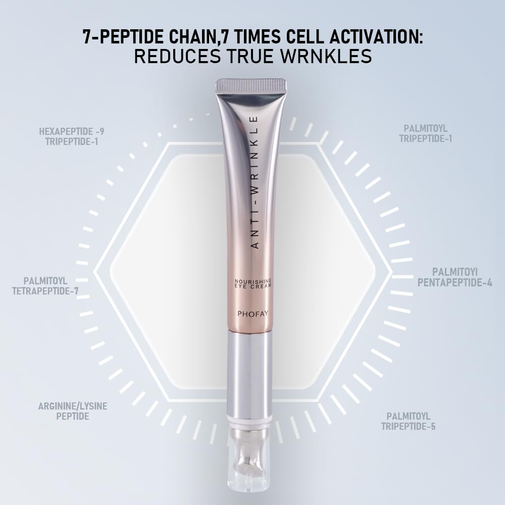 PHOFAY Anti-Wrinkle Moisturizing Eye Cream 14ml / 0.5 fl oz – Smart Sensor Electric Massager, Lightweight & Fragrance-Free Formula, Quick Absorption, Suitable for Sensitive Skin (S001)