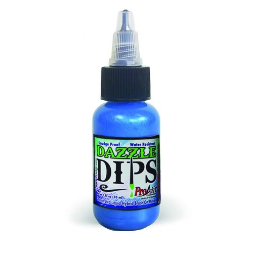 Face Painting Makeup - ProAiir Waterproof Brush On Dazzle DIPS - 1 oz (30ml) Blue