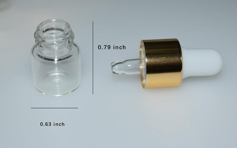 Hustar Small Dropper Bottle, 10pcs 1ml Mini Sample Dropper Bottles Mini Makeup Containers for Travel Liquids Tiny Glass