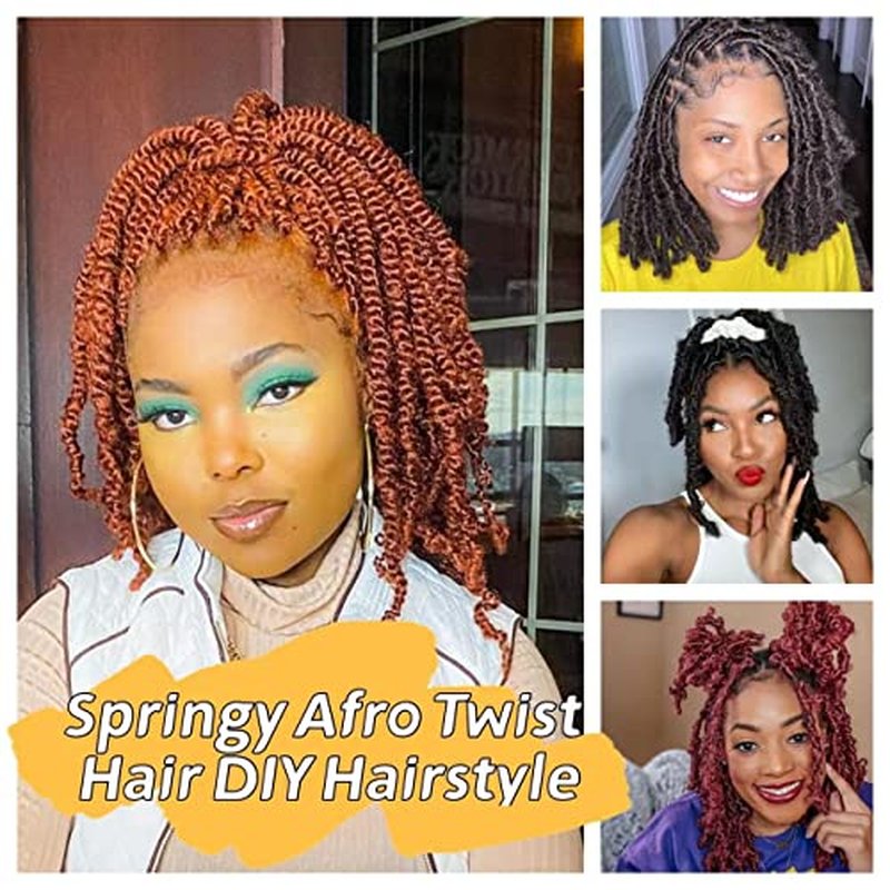 Marley Twist Braiding Hair 16 Inch Springy Afro Twist Hair Dark Green Kinky Twist Hair for Braiding Spring Twist Hair for Soft Butterfly Locs Crochet Hair Marley Braiding Hair for Women