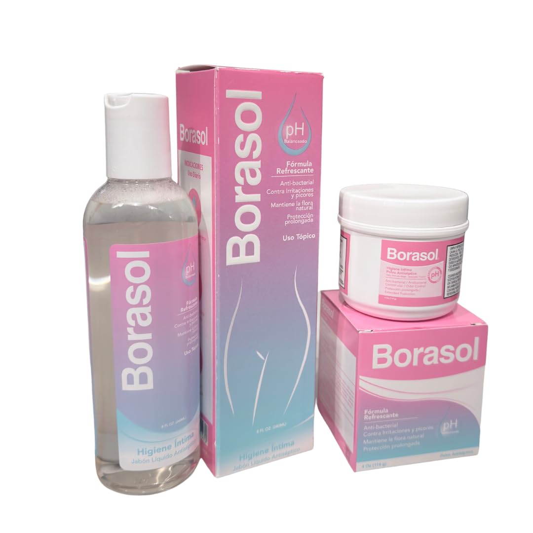 Borasol Liquid Antiseptic, No Coloring Added Plus Borasol Antiseptic Powder 4oz 114g
