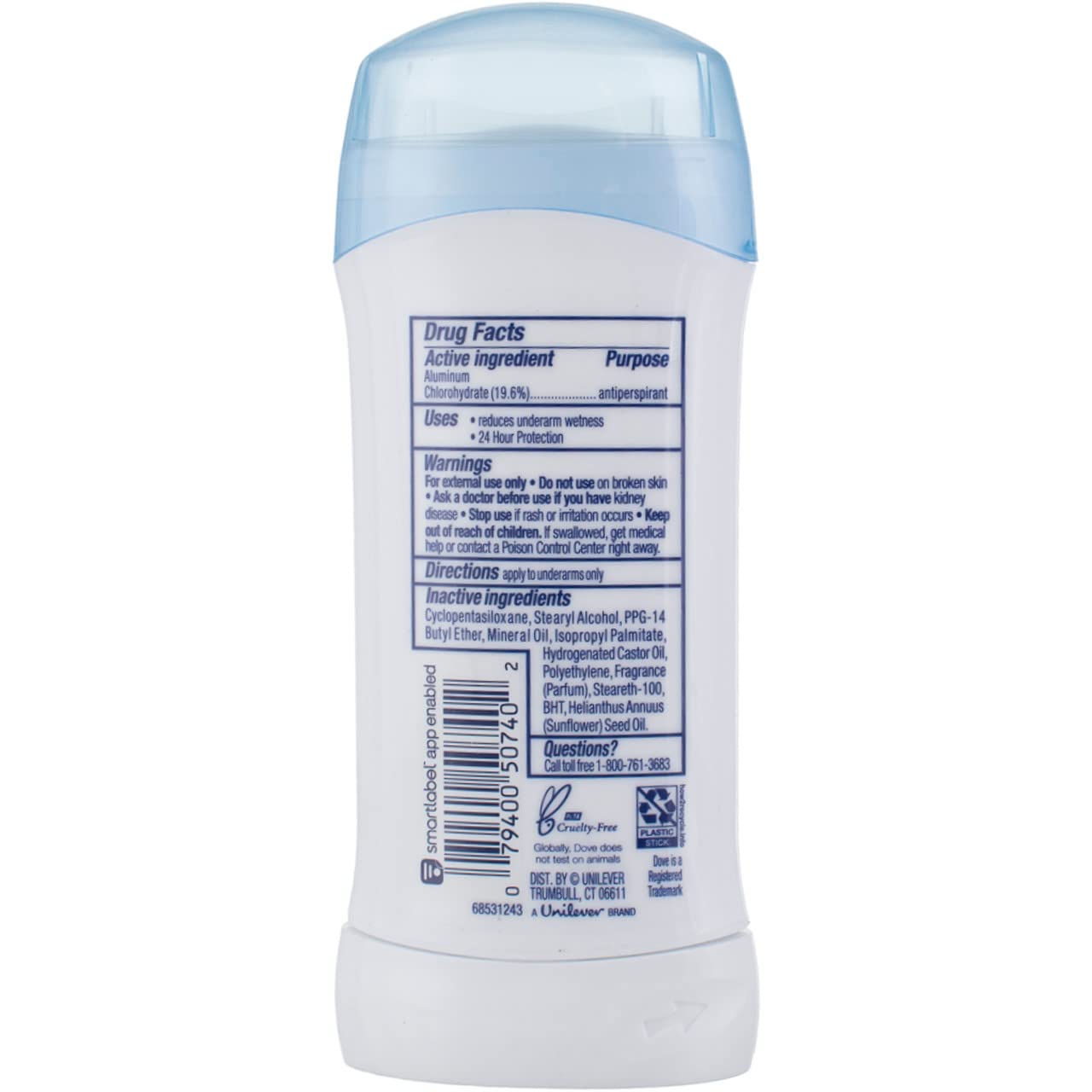 Dove Anti-Perspirant Deodorant, Sensitive Skin 2.60 oz (Pack of 12)