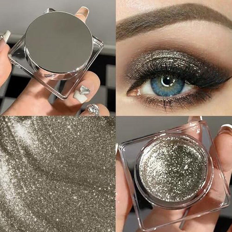 Eyeshadow Single Shimmer, High-Pigment Monochrome Eye Shadow Pressed Powder, Everyday Velvety Silky Eye Makeup Looks, Professional Long-Lasting Waterproof Single Eyeshadow Palette, 03# Dark Gold