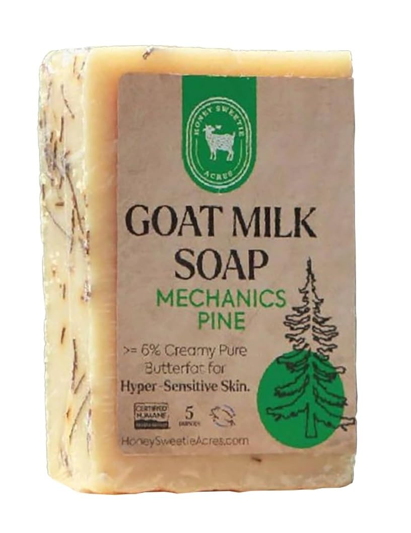 Honey Sweetie Acres Pine Needle Goat Milk Soap - Handmade 5 oz Bar, Made with Natural Ingredients, Moisturizing & Gentle, Made in the USA