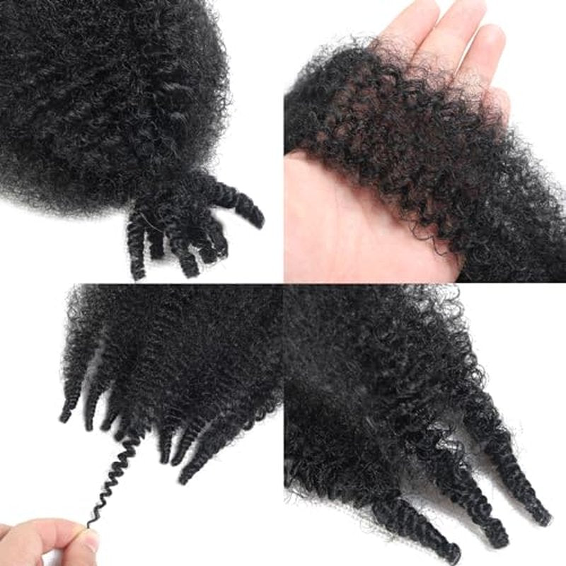Kinky Twist Hair Marley Twist Hair Marley Twist Braiding Hair Springy Twist Hair Afro Twist Hair 14 Inch 3 Packs Pre Separated Pre Fluffed Twist Hair Marley Crochet Hair Extensions (1B,3Packs)