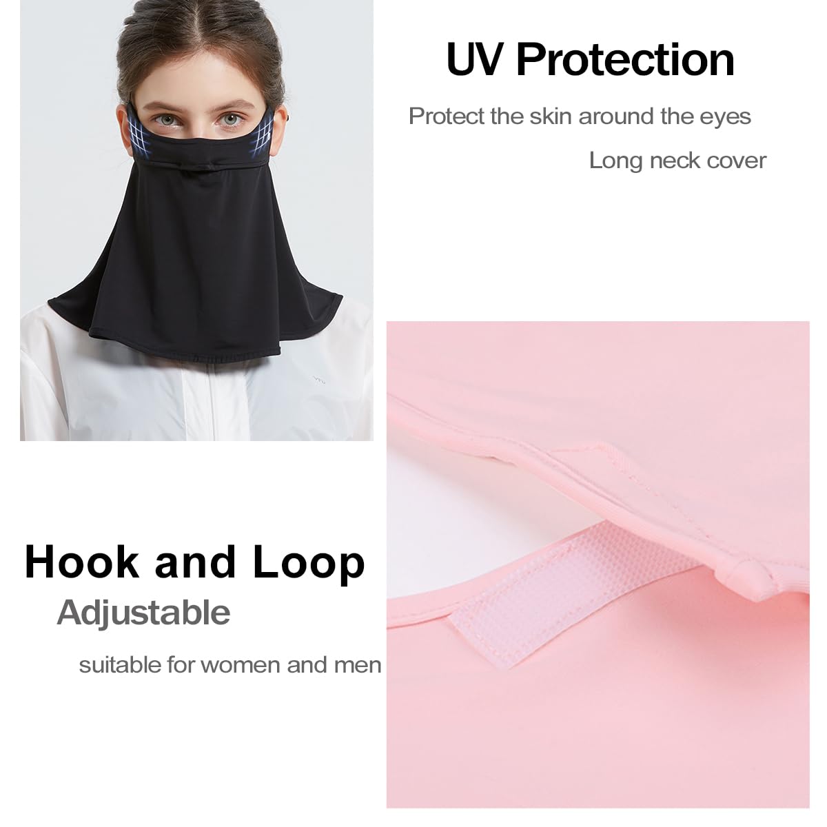 WRELS UPF 50+ Unisex Breathable Cooling Face Cover Sun UV Protection Earloop Neck Gaiter Scarf for Summer Outdoor Activities