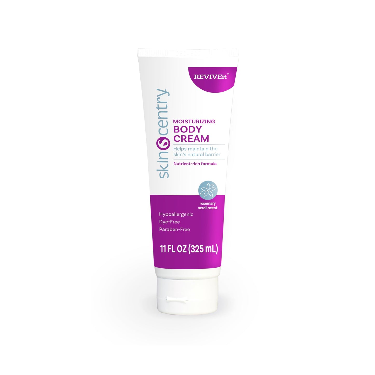 SKINCENTRY Moisturizing Skin Cream - Hydrating Body Cream for Dry & Sensitive Skin, Hypoallergenic Lotion with Squalane, Ectoin & Calendula, Fast Absorbing, Non-Greasy, Rosemary Neroli Scent - 11 oz