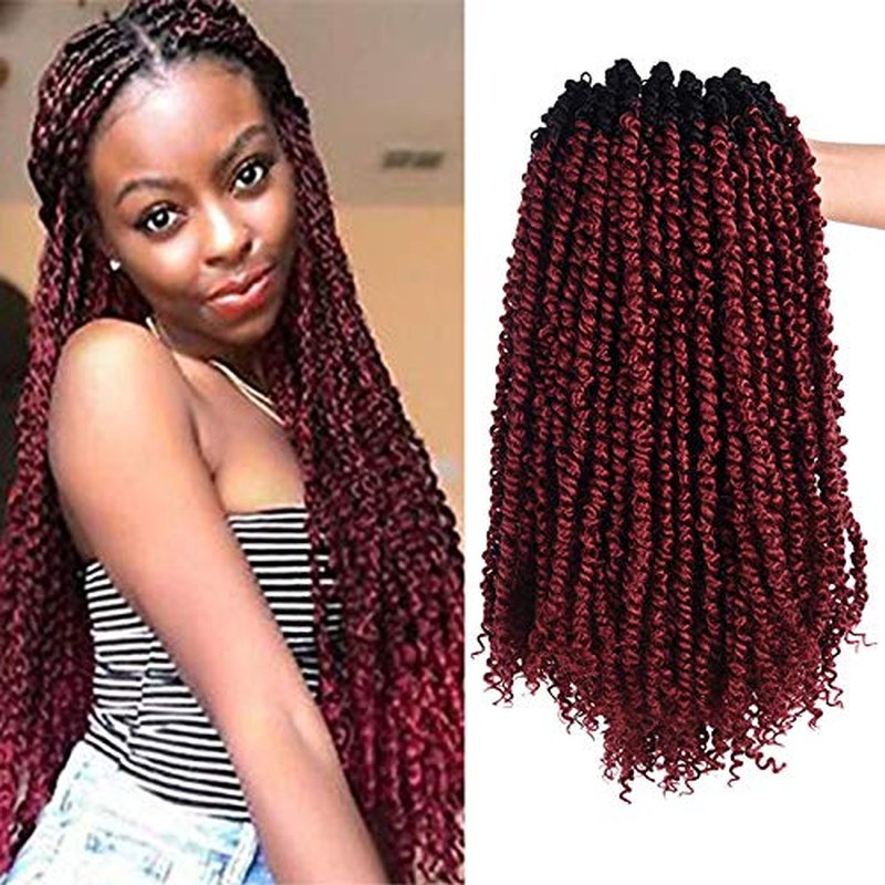 Silike Passion Twists Braiding Hair, Crochet Passion Twist(12 Roots per Pack, 6 Packs) Pre-twist Passion Twist Hair for Black Women (18 inch, ombre Bug)
