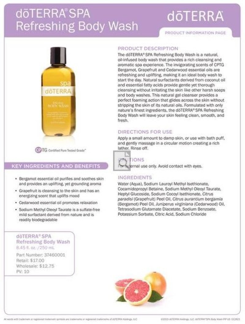 doTERRA - SPA Refreshing Body Wash - 8.45 fl oz