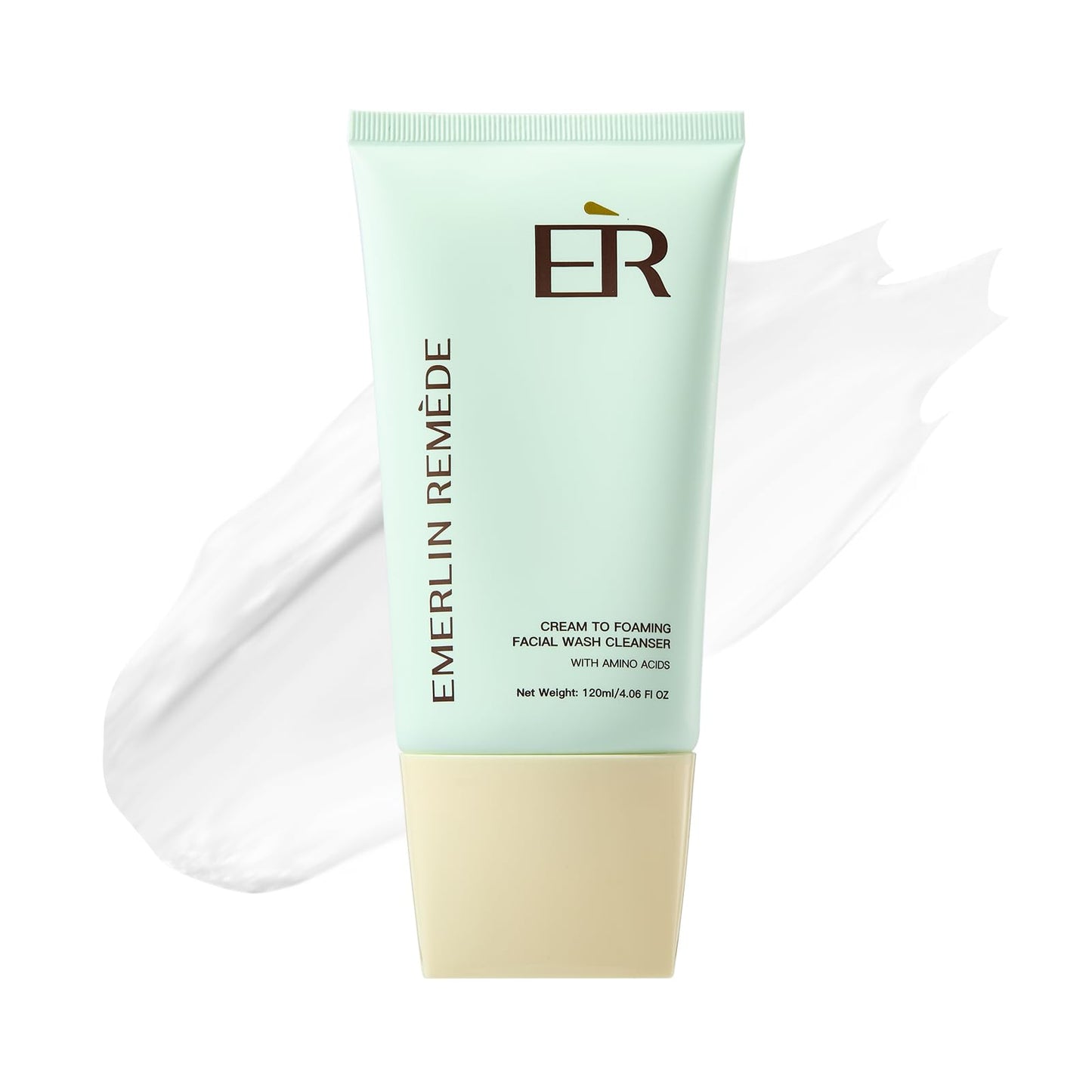 Emerlin Remède Cream-to-Foam Cleanser with Aloe Water, Ceramide NP, Hyaluronic Acid & Xylitol, Hydrating Barrier Support for Oily to Normal Skin, 120ml