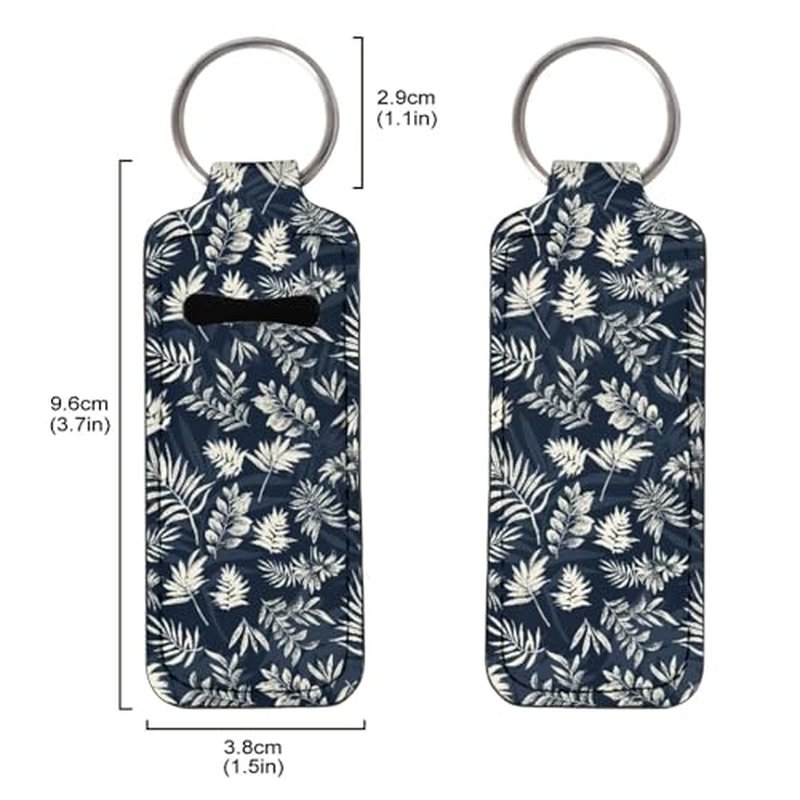 SEANATIVE Tropical Leaf Lipstick Lip Gloss Lip Balm Chapstick Holder Keychain Lipstick Tube Holder Clip-on Lip Gloss Travel Storage Accessories for Women