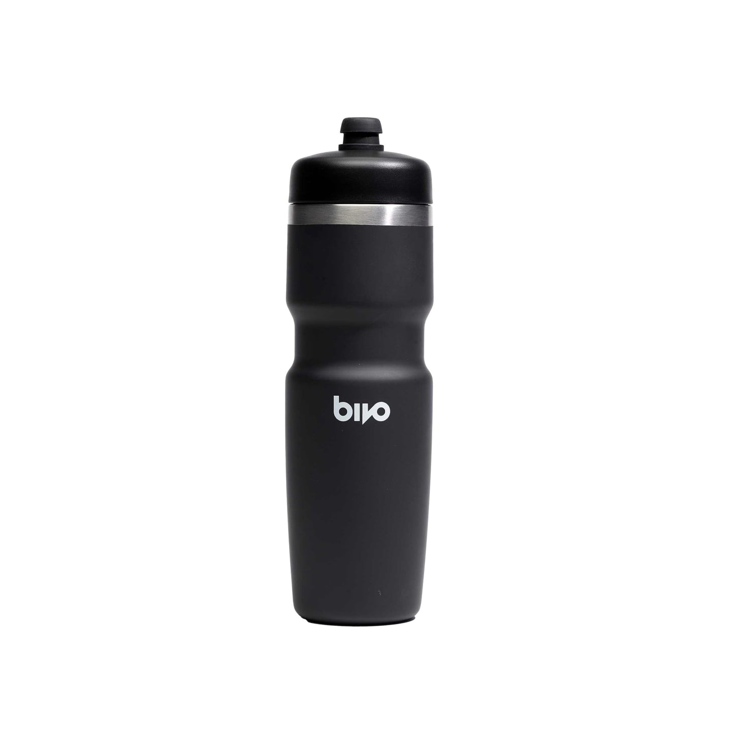 Bivo Trio 21oz Insulated Stainless Steel Bike Water Bottle - for Cycling - Fits Most Cages, Dishwasher Safe, High Flow Sports Nozzle - Keeps Drinks Cold 12+ Hours - Black