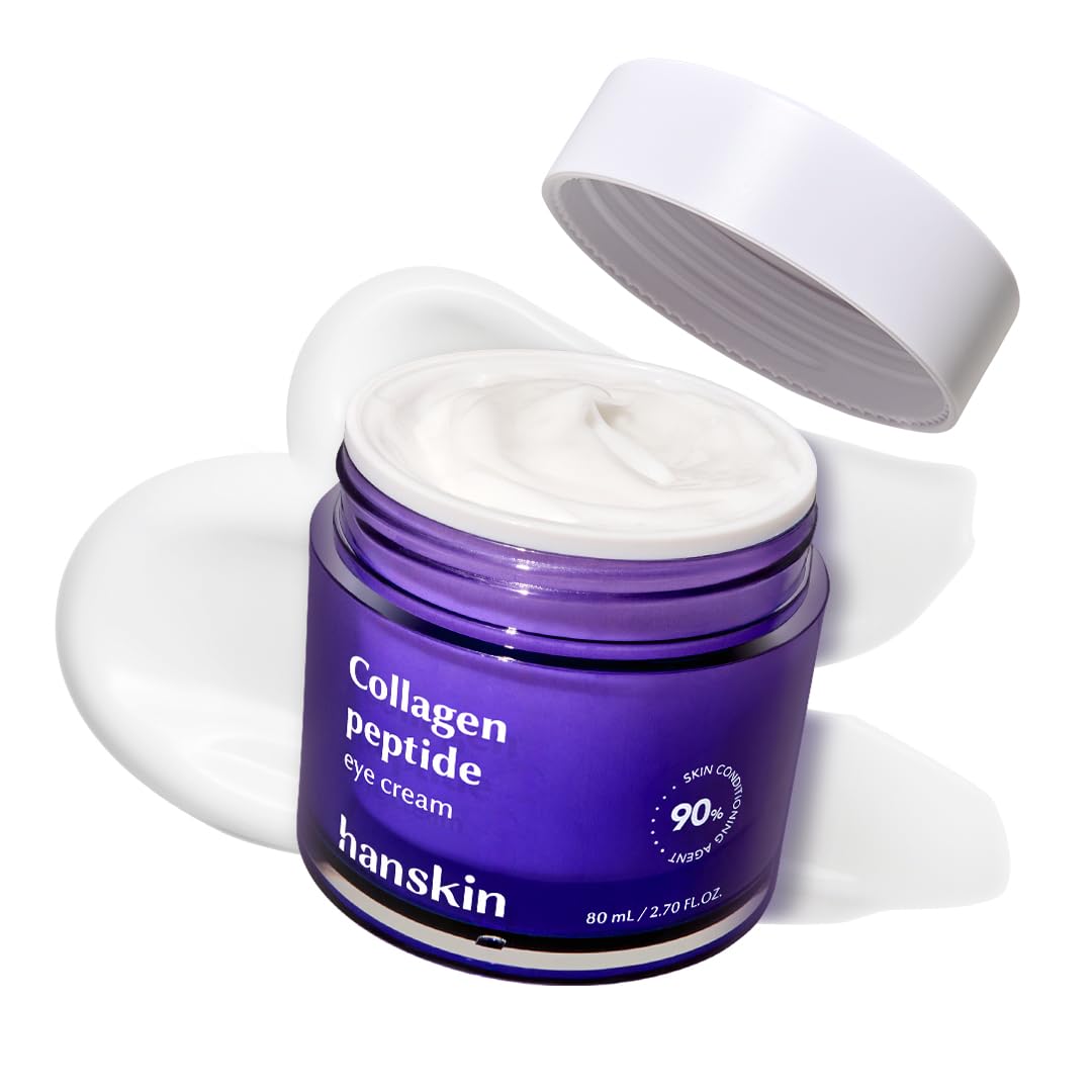 Hanskin Collagen Peptide Eye Cream (80ml). Made with 80% Collagen Extract and 20% Peptide. Advanced Anti-Aging Formula to Repair Skin from Wrinkles and Fine Lines Around the Eyes.
