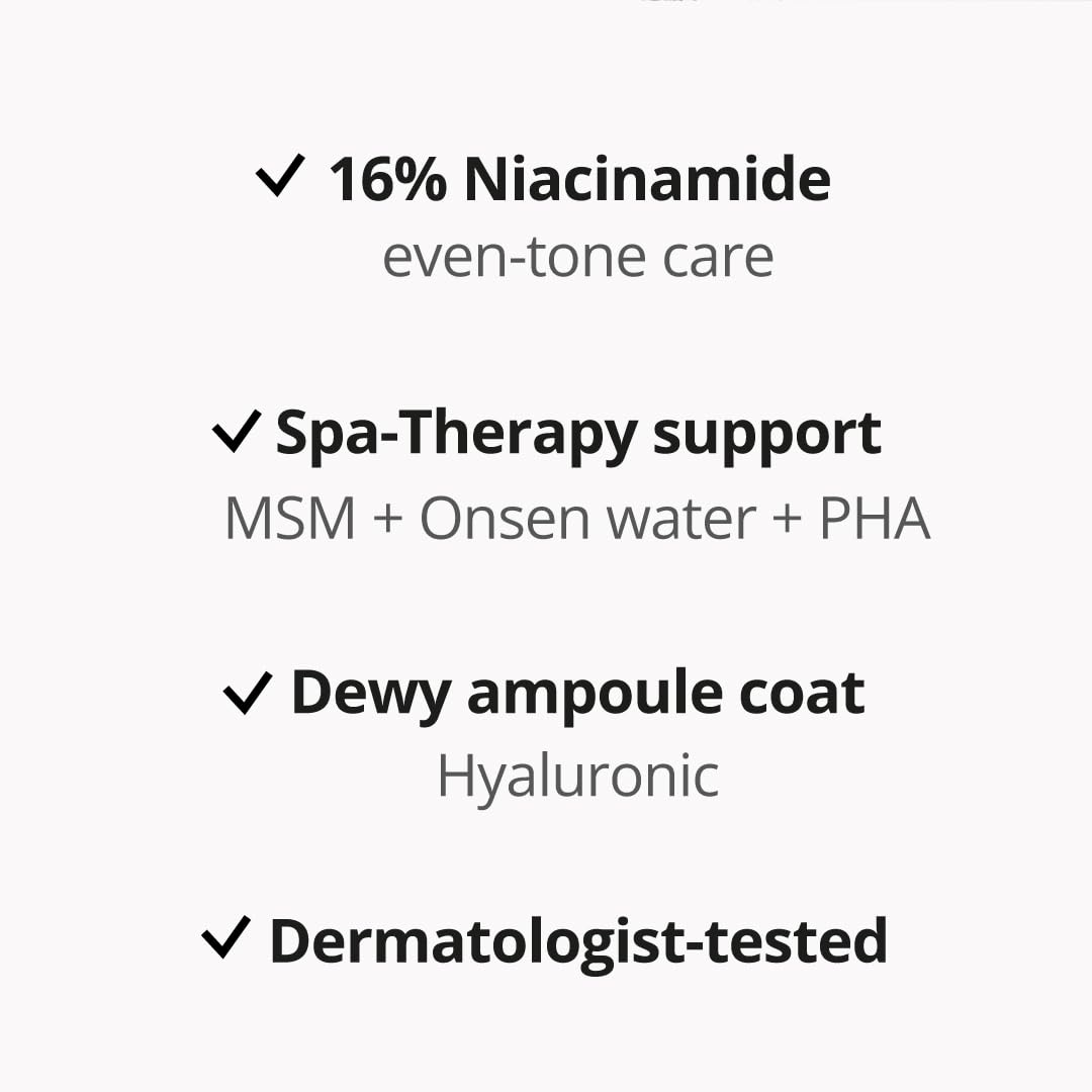 AFLO Niacinamide 16% Spa Therapy Ampoule 1.69 fl oz – Korean Vegan Skincare for Even Skin Tone & Deep Hydration