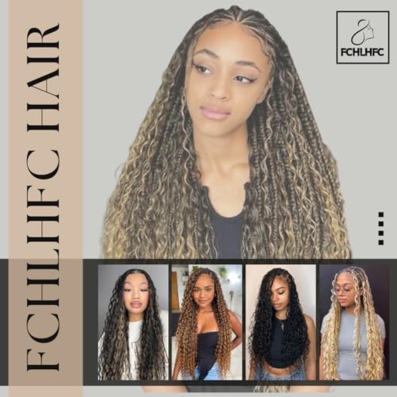 Deep Wave Bulk Hair For Braiding Hair 18inch 150g No Weft Wet And Wavy Quality Synthetic Hair Braiding Extensions For Boho Braids（2 Bundles/Pack 613#）