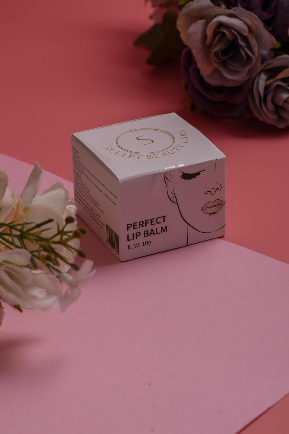 S SCULPT BEAUTY LABS Perfect Lip Balm for and Shine & Hydrate Dry Lips Moisturizer for Lips Care with Rose Oil & Vitamin E, Pink