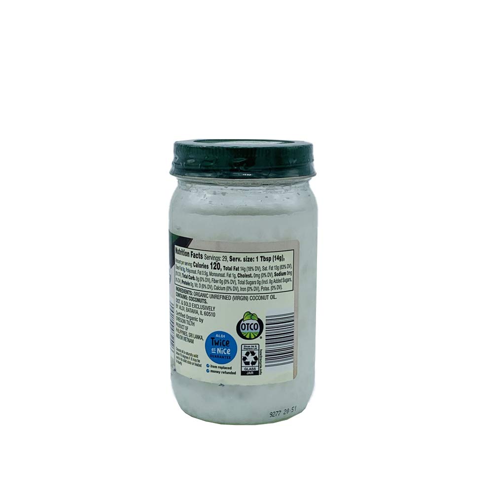 Simply Nature Organic Coconut Oil Unrefined, Cold Pressed, Virgin Oil 14 fl oz