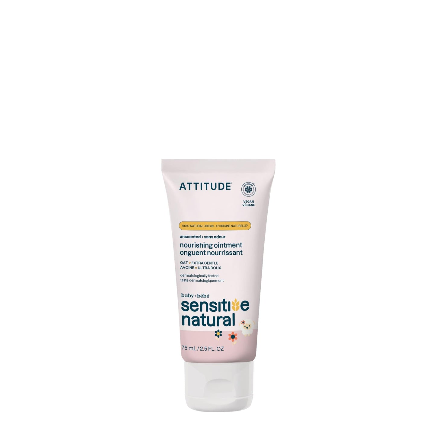 ATTITUDE Protective Body Ointment, Plant and Mineral-Based Ingredients, Vegan and Cruelty-free Personal Care Products for Sensitive Skin, Unscented, 2.5 Fl Oz