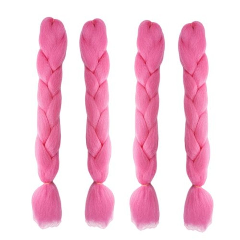 Glowing in Darkness Braiding Hair 400g Braiding Hair Jumbo Box Braids Hair Extensions Shining Jumbo Braids Hair Fluorescent Light in Darkness (Pink)
