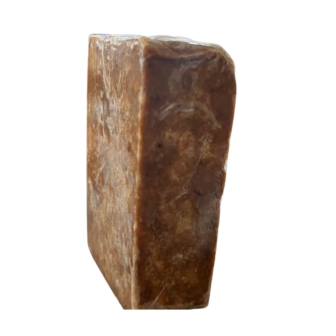 South West Six 100% Raw African Black Soap, 5oz, Prevents Acne, Psoriasis, Eczema, No Burning, with Shea Butter, Vitamin E, Coconut Oil, Made in Ghana
