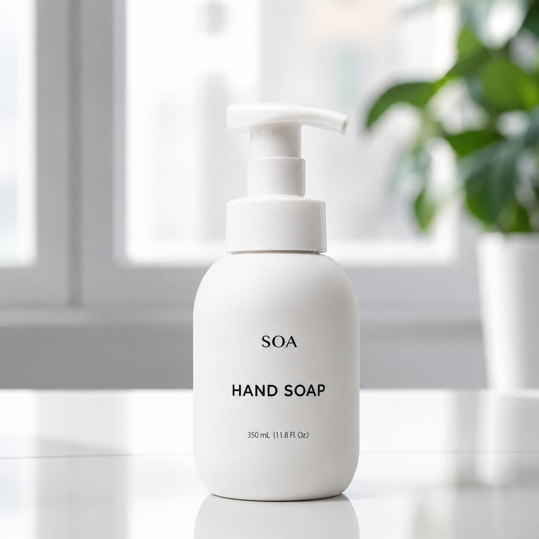 SOA Foaming Hand Soap, Rose Geranium Essential Oil, Plant-Based Gentle Cleanser for Sensitive Skin, Vegan & Naturally Scented,11.8 fl oz