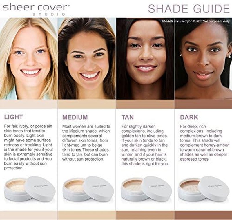 Sheer Cover Studio Conceal & Brighten Concealer- Highlight Trio Tan/Dark Shade Two-Toned Concealers Shimmering Highlighter Tan/Dark Shade with Concealer Brush