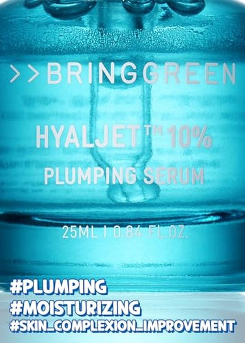 BRING GREEN HYALJET™ 10% PLUMPING SERUM | Mild Serum providing Moisturization, Improves Skin Complexion and Moisture Barrier in 3 Days 0.85 Fl. Oz., 25ml