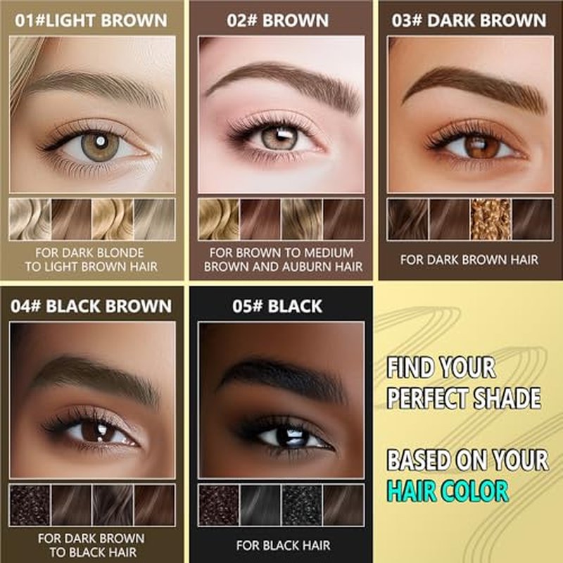 2 PCS Microblading Eyebrow Pencil, 2024 New 2 in 1 Magic Eyebrow Tattoo Pencil 4 Micro-Fork Tip, Long-lasting Waterproof Fine Stroke Magic Eyebrow Pencil for Natural Makeup (Black)