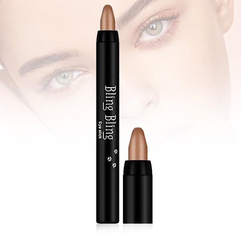 Eyeshadow Stick Set, 2025 New 16 Color Highlighter Eyeshadow Pencil Waterproof Glitter Eye Shadow Eyeliner Pen, Cream Eyeshadow Long Lasting Waterproof High Pigmented Eye Shadow (#15 Gold Brown)