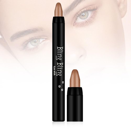 Eyeshadow Stick Set, 2025 New 16 Color Highlighter Eyeshadow Pencil Waterproof Glitter Eye Shadow Eyeliner Pen, Cream Eyeshadow Long Lasting Waterproof High Pigmented Eye Shadow (#15 Gold Brown)