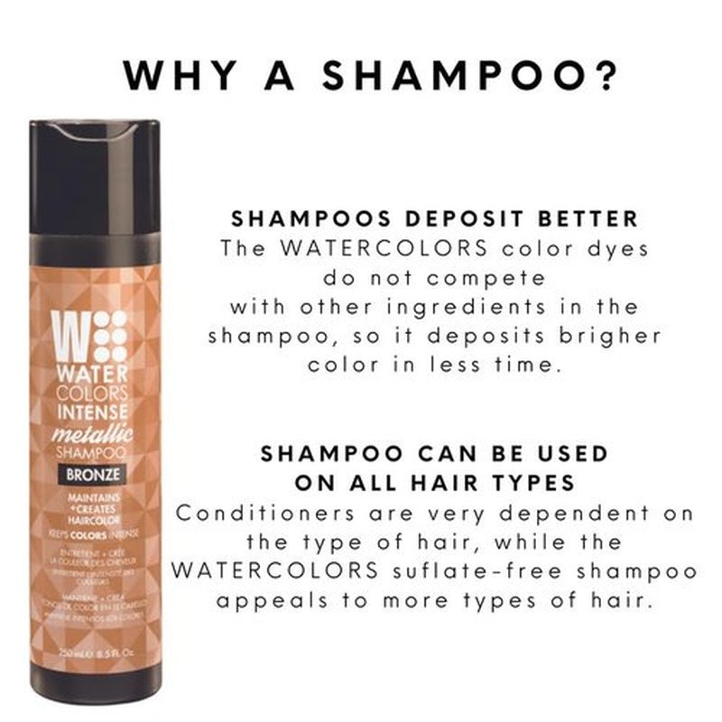 Watercolors Intense Metallic Color Depositing Sulfate & Paraben Free Shampoo, Maintains & Enhances Haircolor - 8.5 fl oz - COPPER