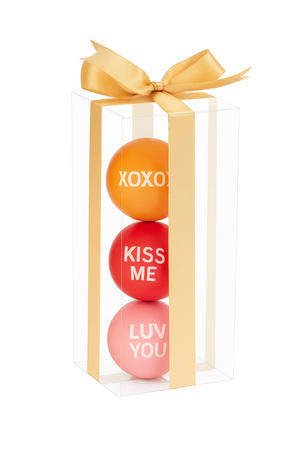 KissMeBalls Lip Balm Spheres Set Of 3, Candy-Colored Packaging with Romantic Phrases (LUV YOU, XOXO, KISS ME) The perfect Lip Hydration gift pack.