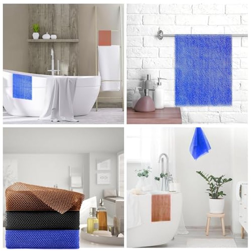 UJFQBH 6 Pieces African Bath Sponge African Net Long Net Bath Sponge Exfoliating Shower Body Scrubber Back Scrubber Skin Smoother,Great for Daily Use (Purple, Purple, Pink, Orange, Blue, Green)