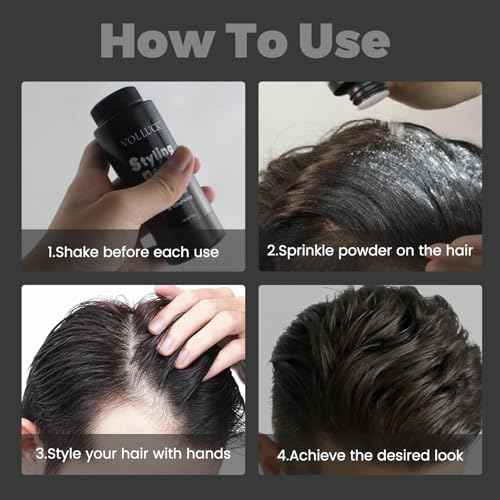 VOLLUCK Hair Texture Powder, 1.05 Oz (30 g) Instant Volume Styling Powder for Men and Women, Non-Greasy Hair Styling Product for All Hairstyles