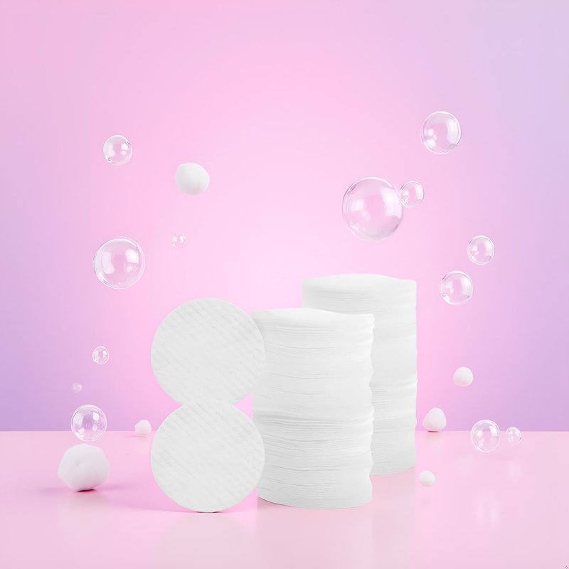 150 Pcs White Soft Facial Pads Round Shape Face Cleansing Pads, Disposable Non-Woven Fabric, for Makeup Removing Blending and Skin Toner Applying Cotton Balls and Swabs, 2.36 Inches