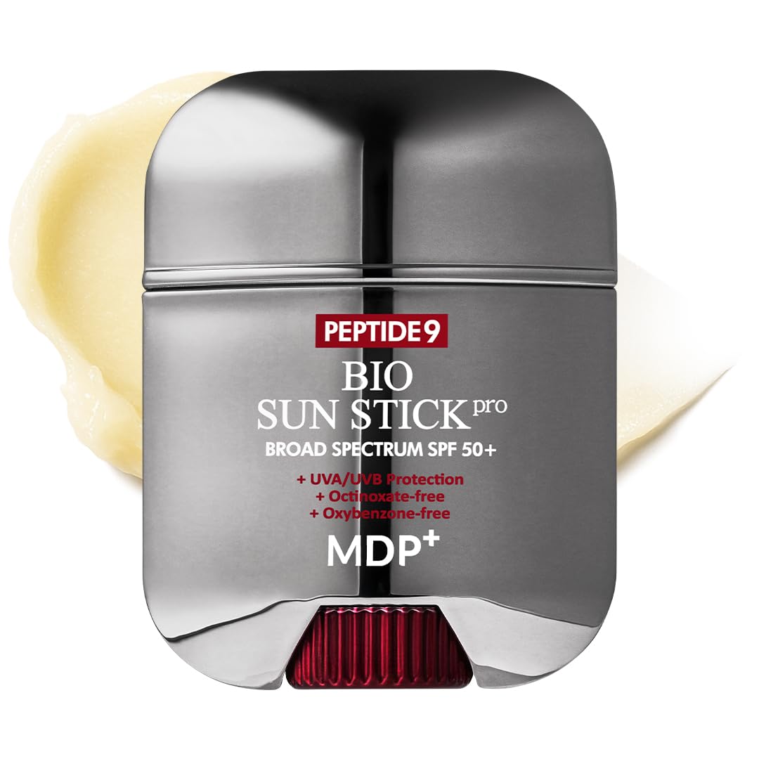 MDP+ Peptide 9 Bio Sunstick Pro | Korean Sunscreen Stick SPF 50+, Lightweight, Non-Greasy Broad Spectrum UV Protection for Face & Body