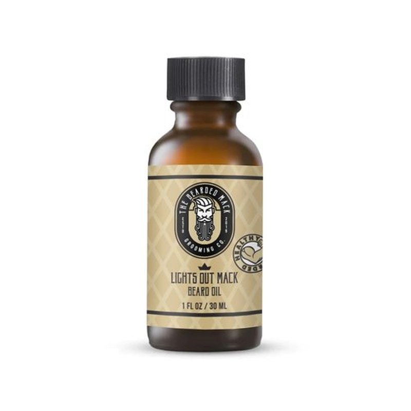 Bearded Mack Premium Beard Oil - Lights Out - Dapper, Woody & Aromatic - Softens, Removes Itch & Promotes Healthy Growth - Handcrafted in the USA, 1 oz