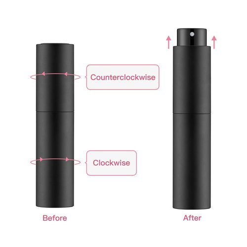 Tekson 4PCS 10ML Perfume Atomizer Travel, Refillable Cologne Containers, Dispenser Spray Empty Bottle for Mini Sprayer Size （Black