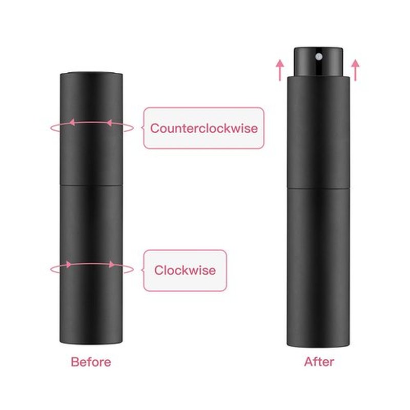 Tekson 10ml Travel Perfume Atomizer Refillable, Mini Cologne Spray Bottle Empty, Small Coffee Spray Bottle (Black)