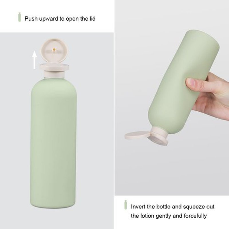 UMETASS Travel Shampoo Bottle, Empty Plastic Squeeze Bottles 13.5oz with Flip Cap, Lotion Container for Toiletries