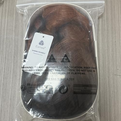 Esmee Long Wavy Wine Auburn Wigs for Women Natural Synthetic Hair Heat Resistant Wigs with Bangs for Daily Party Cosplay Use 22 Inches