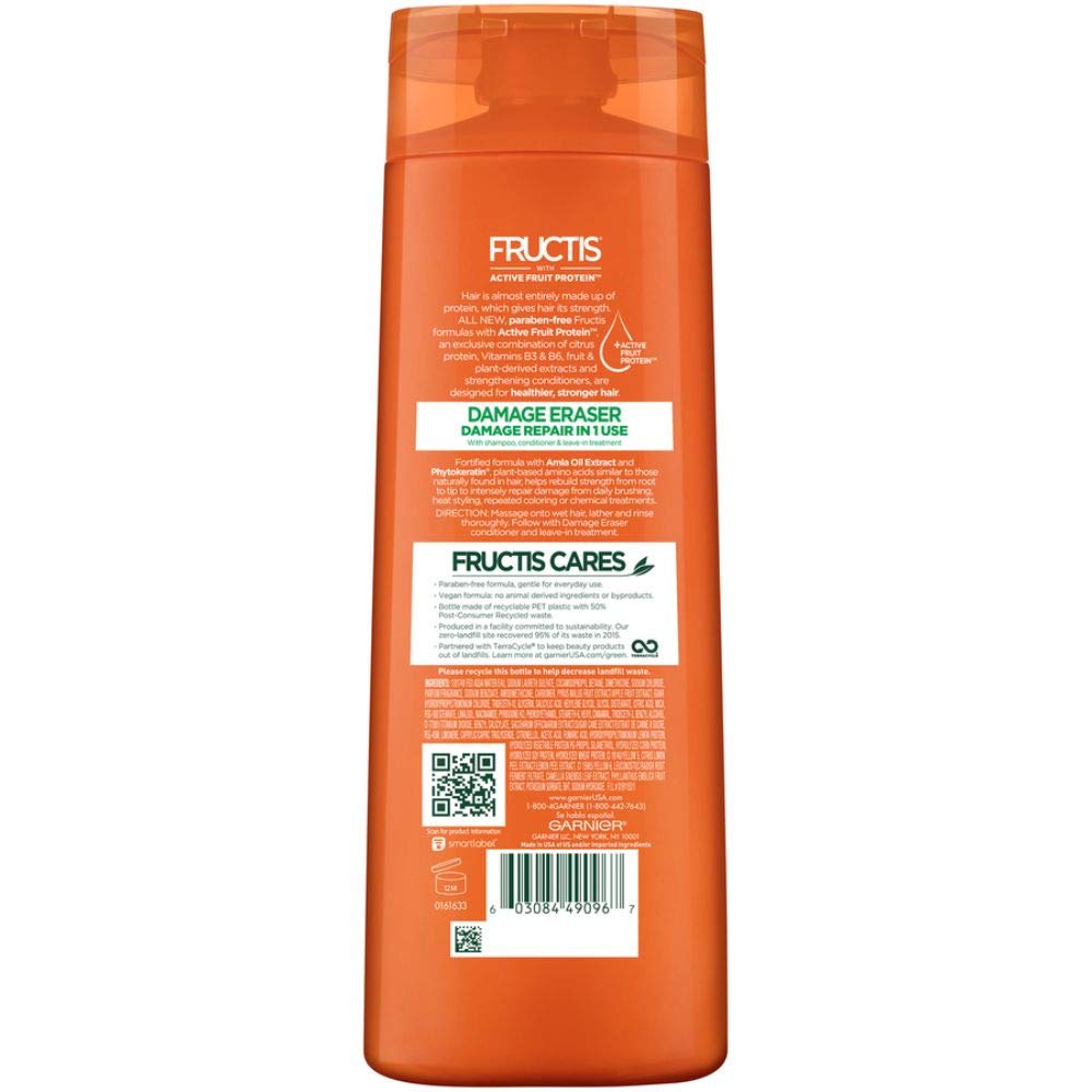 Garnier Fructis Damage Eraser Shampoo, Distressed, Damaged Hair, 33.8 fl. oz.