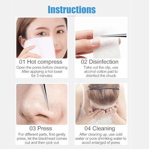 Usiveinborn Blackhead Remover, Usiveinborn Tweezers, Professional Stainless Steel Facial Blackhead Remover Tweezers, Blackhead Tweezers, Blackhead Remover Tweezers Set (C)