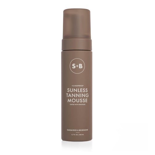Sunless Tanning Mousse - FlexExpress Self Tanner for Natural Glow | Lightweight, Quick Dry, Vegan, 6 Fl Oz