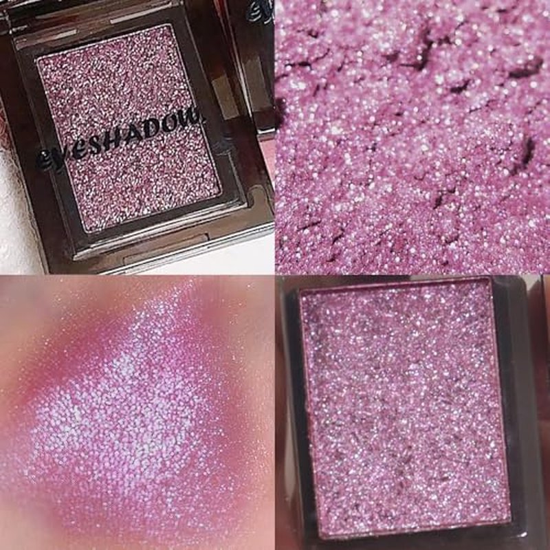 Eyeshadow Single Rose Gold Shimmer, High-Pigment Monochrome Eye Shadow Pressed Powder, Everyday Velvety Silky Eye Makeup Looks, Professional Long-Lasting Waterproof Single Eyeshadow Palette, 03#