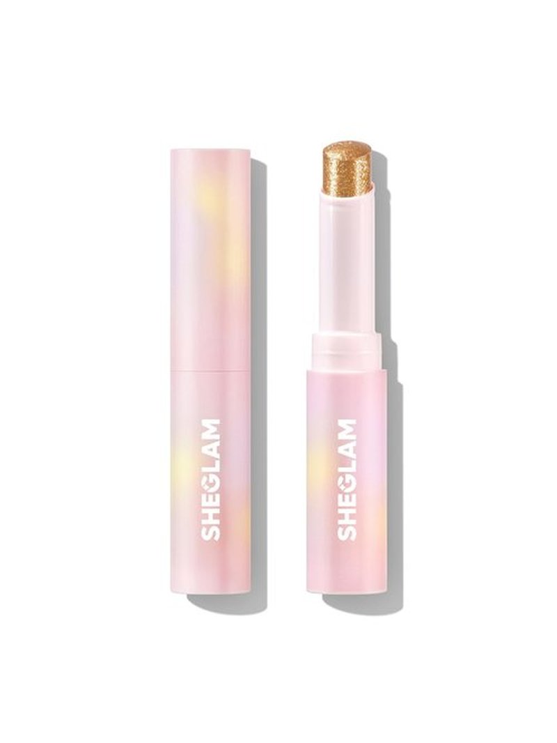 SHEGLAM Crystal Jelly Glaze Stick Eye Shadow Stick Eyeliner Brightener Pencil Crayon with Brush Easy to Blend Long Lasting Shimmer Eyeshadow Stick-Golden Girl