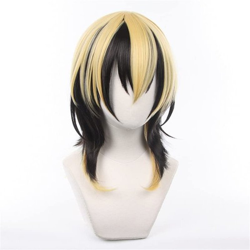 Mystylecos Ran Haitani Wig for The Way of Rebirth Yellow and Black Color Matching Cosplay Wig
