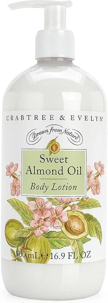 Crabtree & Evelyn Sweet Almond Oil Bath and Shower Gel & Body Lotion (16.9 fl oz each)