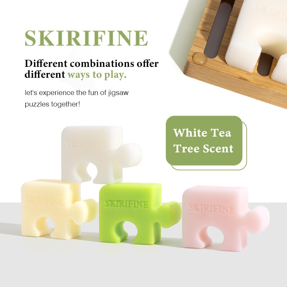 SKIRIFINE Puzzle Tea Tree Solid Shampoo Bar for Scalp Care, 3.5 oz