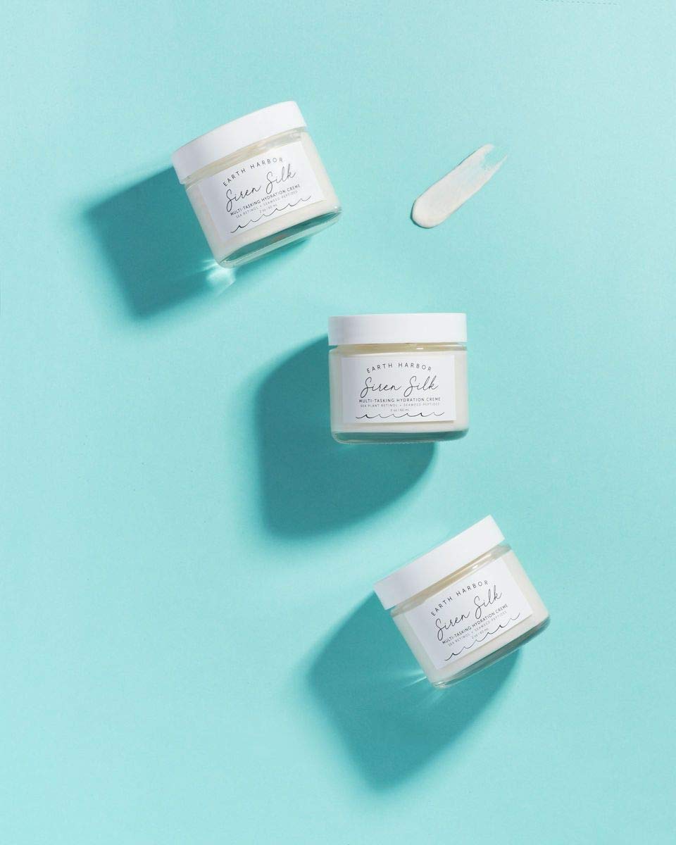 Earth Harbor SIREN SILK Multi-Tasking Hydration Creme Packed with 20 Botanical Actives, Vegan & Cruelty-Free Night Cream with Sea Retinol Alternative for Intense hydration, Fine Lines & Wrinkles, 2 oz
